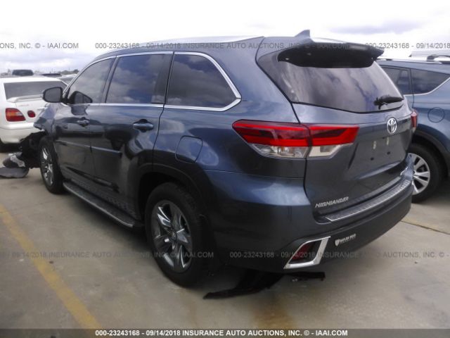 5TDDZRFH0JS868863 - 2018 TOYOTA HIGHLANDER LIMITED/LTD PLATINUM BLUE photo 3