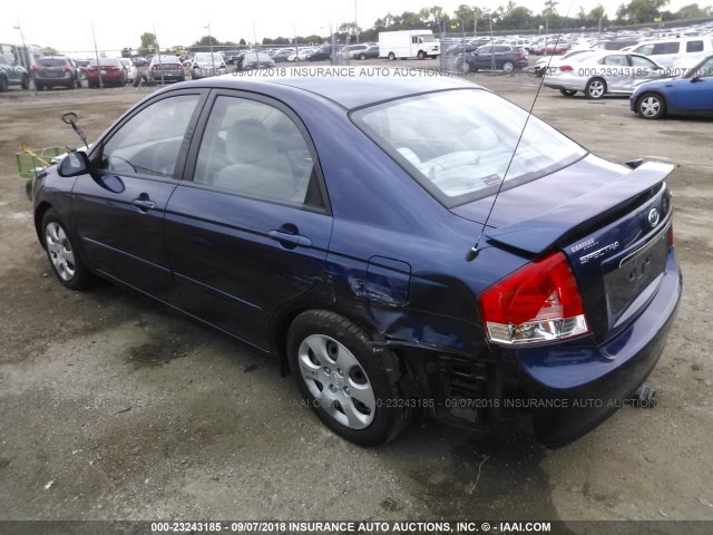 KNAFE221595603164 - 2009 KIA SPECTRA EX/LX/SX BLUE photo 3