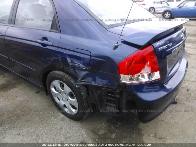 KNAFE221595603164 - 2009 KIA SPECTRA EX/LX/SX BLUE photo 6