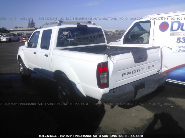 1N6MD27T11C348453 - 2001 NISSAN FRONTIER CREW CAB SC WHITE photo 3