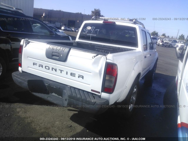 1N6MD27T11C348453 - 2001 NISSAN FRONTIER CREW CAB SC WHITE photo 4