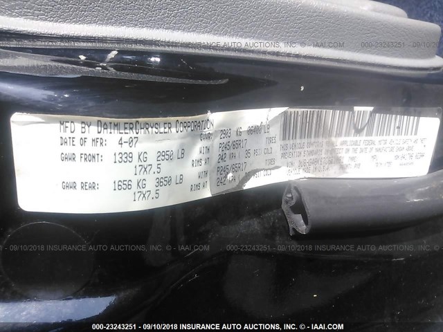 1J8HG48K67C651081 - 2007 JEEP COMMANDER 黑色 照片 9