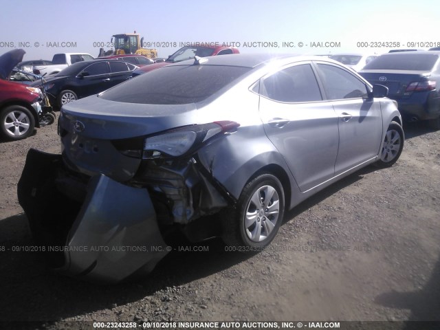 5NPDH4AE6GH707189 - 2016 HYUNDAI ELANTRA SE/SPORT/LIMITED SILVER photo 4