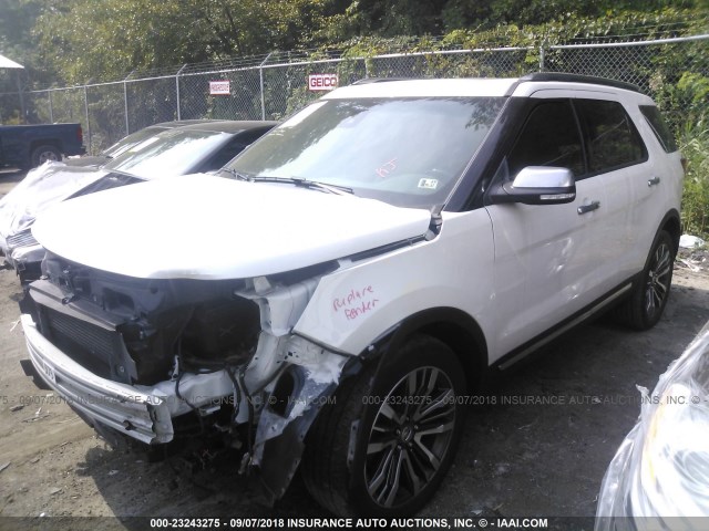 1FM5K8HT0GGC45777 - 2016 FORD EXPLORER PLATINUM WHITE photo 2