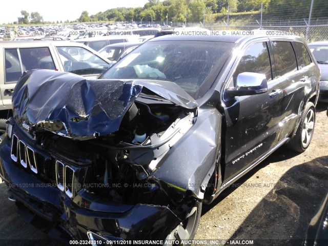 1C4RJFCG6FC651477 - 2015 JEEP GRAND CHEROKEE OVERLAND BLACK photo 2