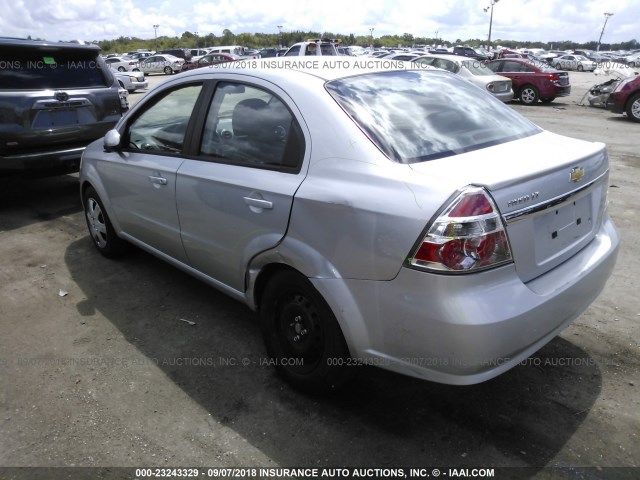 KL1TG5DE3BB249337 - 2011 CHEVROLET AVEO LT SILVER photo 3