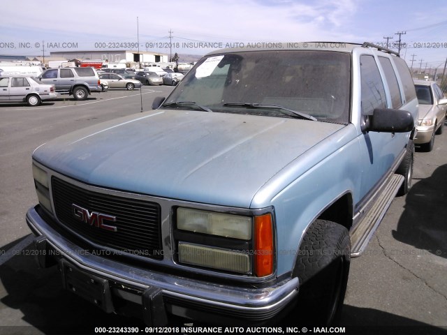 1GKFK16K3PJ727743 - 1993 GMC SUBURBAN K1500 BLUE photo 2