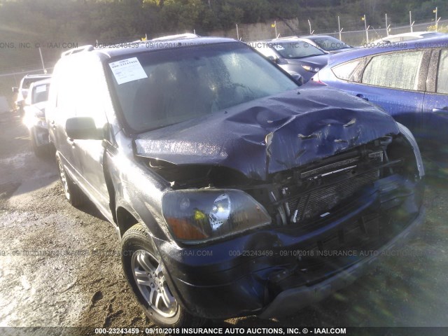 2HKYF18604H515248 - 2004 HONDA PILOT EXL BLUE photo 1