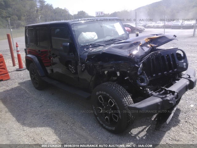 1C4BJWEG5JL811520 - 2018 JEEP WRANGLER UNLIMITE SAHARA BLACK photo 1