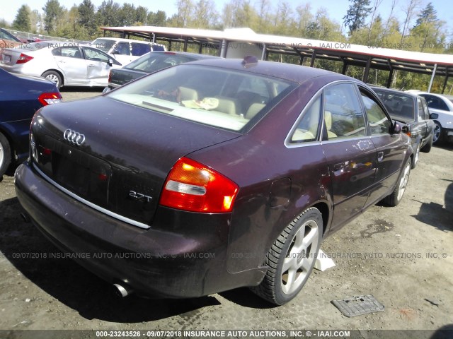 WAULD64B04N027804 - 2004 AUDI A6 2.7T QUATTRO MAROON photo 4