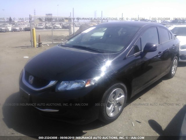 2HGFB2F52DH546823 - 2013 HONDA CIVIC LX BLACK photo 2