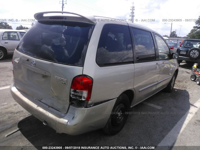 JM3LW28Y010181269 - 2001 MAZDA MPV WAGON GOLD photo 4