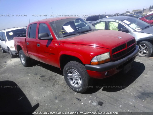 1B7HG2AN11S308286 - 2001 DODGE DAKOTA QUAD RED photo 1