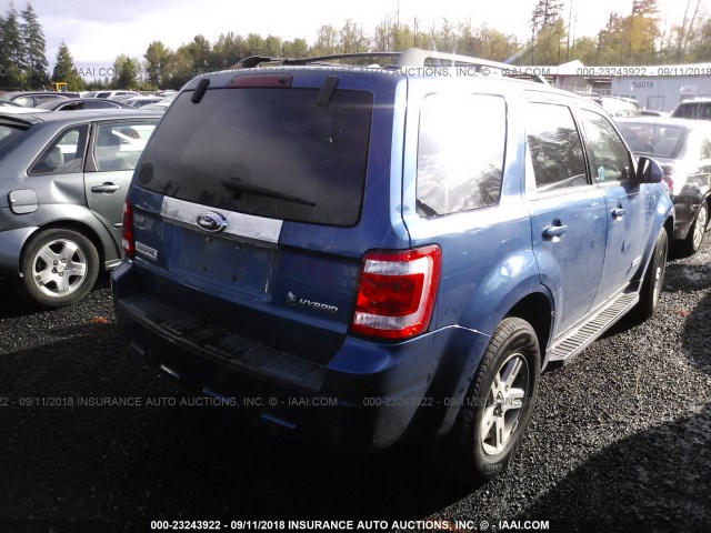 1FMCU59H68KC13599 - 2008 FORD ESCAPE HEV BLUE photo 4