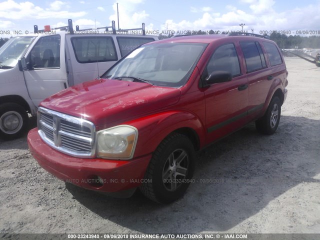 1D4HD48K16F152575 - 2006 DODGE DURANGO SLT RED photo 2