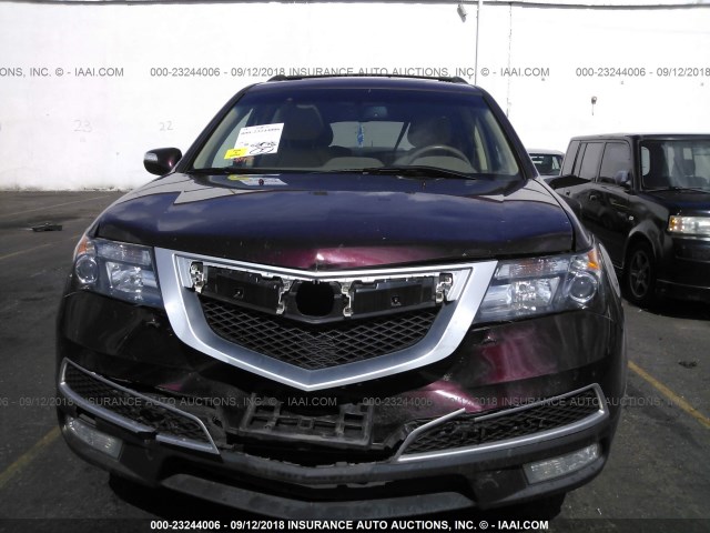 2HNYD2H68AH532129 - 2010 ACURA MDX TECHNOLOGY RED photo 6