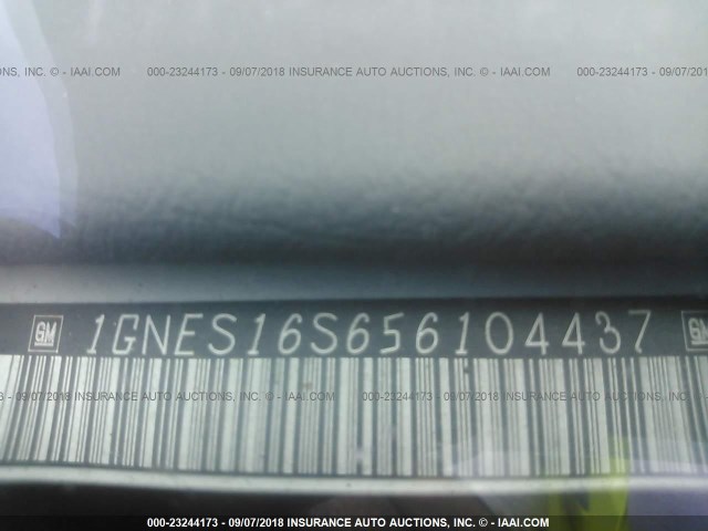1GNES16S656104437 - 2005 CHEVROLET TRAILBLAZER EXT LS/EXT LT WHITE photo 9
