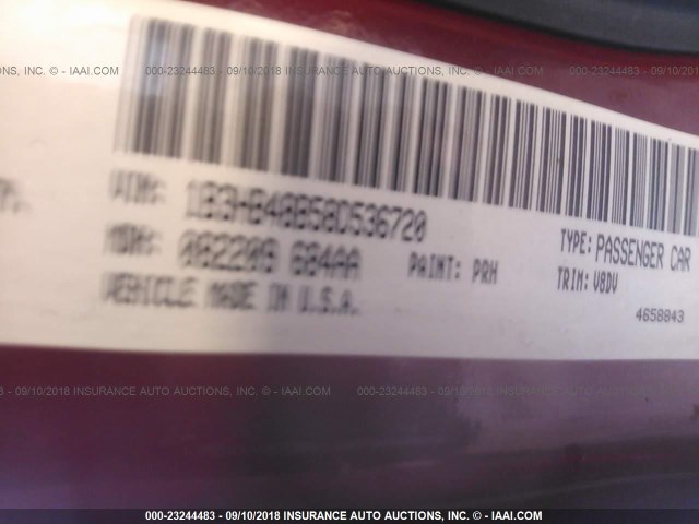 1B3HB48B58D536720 - 2008 DODGE CALIBER SXT წითელი ფოტო 9