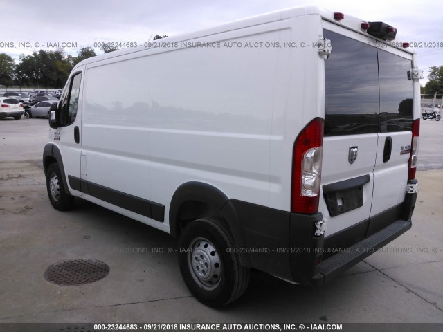 3C6TRVAG3JE109452 - 2018 RAM PROMASTER 1500 1500 STANDARD WHITE photo 3