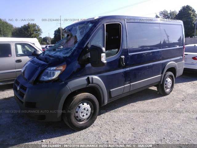 3C6TRVNG1HE545012 - 2017 RAM PROMASTER 1500 1500 STANDARD BLUE photo 2