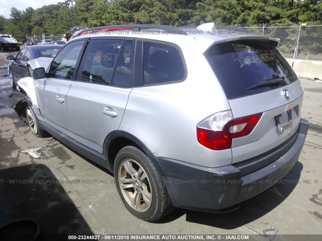 WBXPA93484WA66318 - 2004 BMW X3 3.0I SILVER photo 3