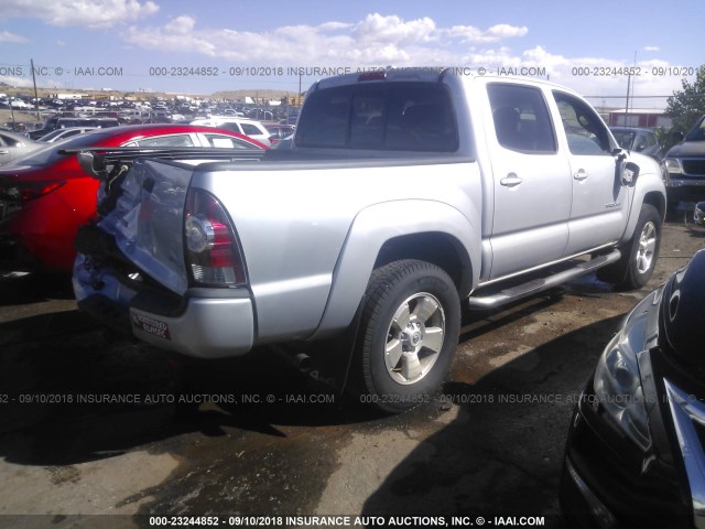 5TELU42N39Z650794 - 2009 TOYOTA TACOMA DOUBLE CAB 银色 照片 4