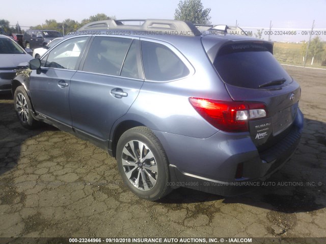 4S4BSBNC4G3300467 - 2016 SUBARU OUTBACK 2.5I LIMITED BLUE photo 3