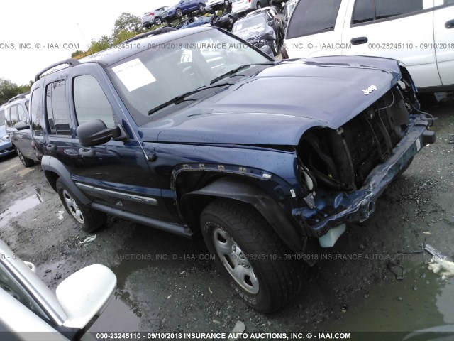 1J4GL48K15W553998 - 2005 JEEP LIBERTY SPORT Dark Blue photo 1