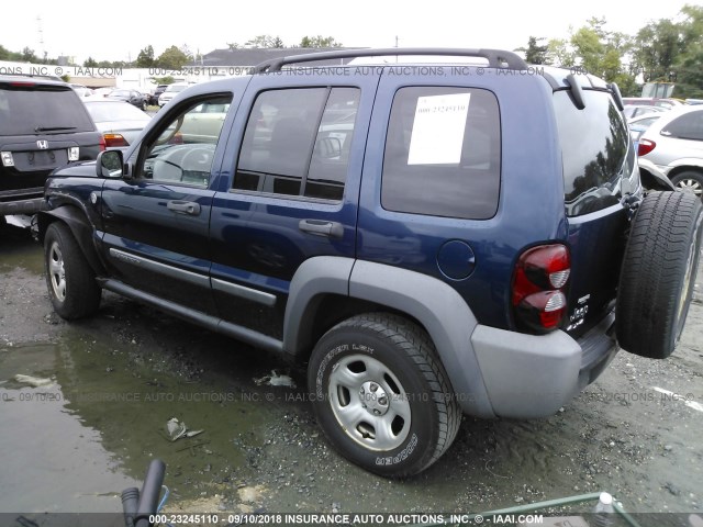 1J4GL48K15W553998 - 2005 JEEP LIBERTY SPORT Dark Blue photo 3