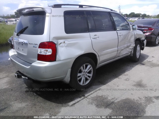 JTEEW21A470044497 - 2007 TOYOTA HIGHLANDER HYBRID GRAY photo 4