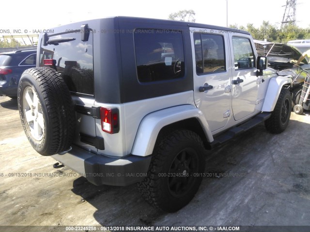 1J4GA59168L652808 - 2008 JEEP WRANGLER UNLIMITE SAHARA SILVER photo 4