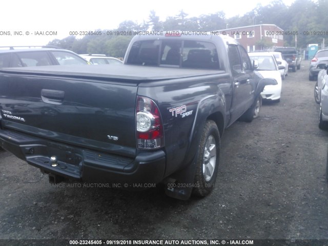 3TMMU4FN2BM030942 - 2011 TOYOTA TACOMA DOUBLE CAB LONG BED GRAY photo 4