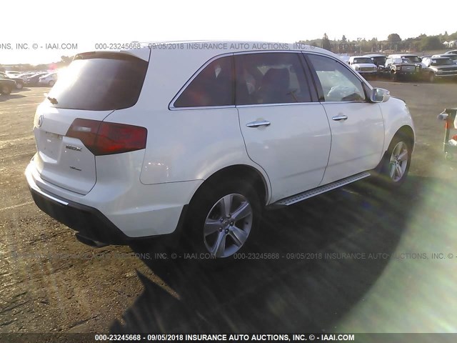 2HNYD2H22AH512813 - 2010 ACURA MDX WHITE photo 4