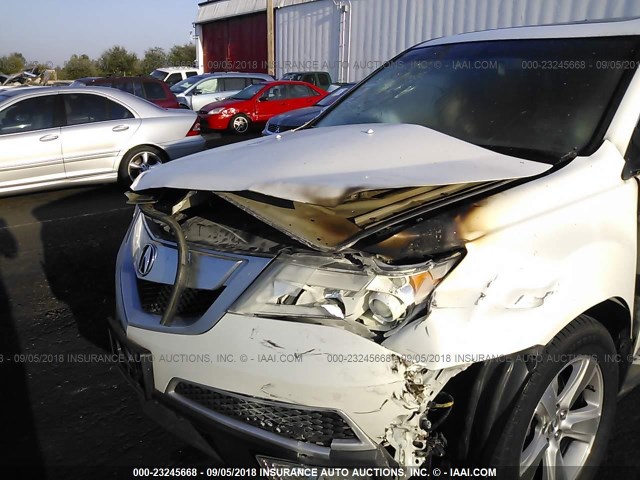 2HNYD2H22AH512813 - 2010 ACURA MDX WHITE photo 6