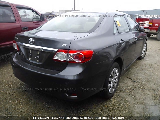 5YFBU4EE4CP029438 - 2012 TOYOTA COROLLA S/LE GRAY photo 4