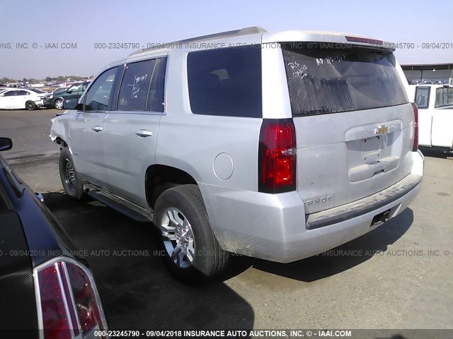 1GNSKBKC2JR204096 - 2018 CHEVROLET TAHOE K1500 LT SILVER photo 3