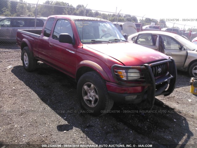 5TEWN72N82Z005673 - 2002 TOYOTA TACOMA XTRACAB RED photo 1