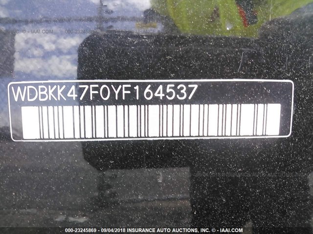 WDBKK47F0YF164537 - 2000 MERCEDES-BENZ SLK 230 KOMPRESSOR BLACK photo 9