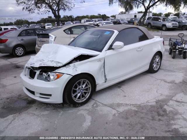 WBAUL7C59BVM80051 - 2011 BMW 128 I WHITE photo 2