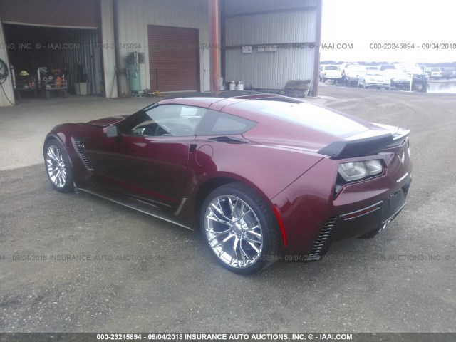 1G1YU2D67G5603020 - 2016 CHEVROLET CORVETTE 3LZ/Z06 MAROON photo 3