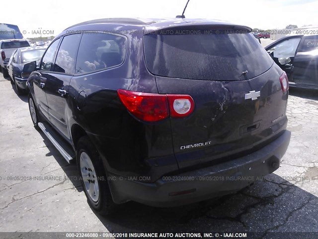 1GNER13D99S176327 - 2009 CHEVROLET TRAVERSE LS BURGUNDY photo 3