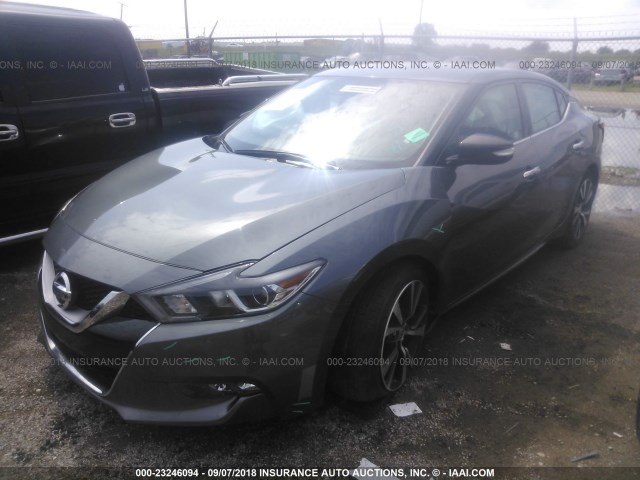 1N4AA6APXHC405458 - 2017 NISSAN MAXIMA 3.5S/SV/SL/SR/PLAT GRAY photo 2