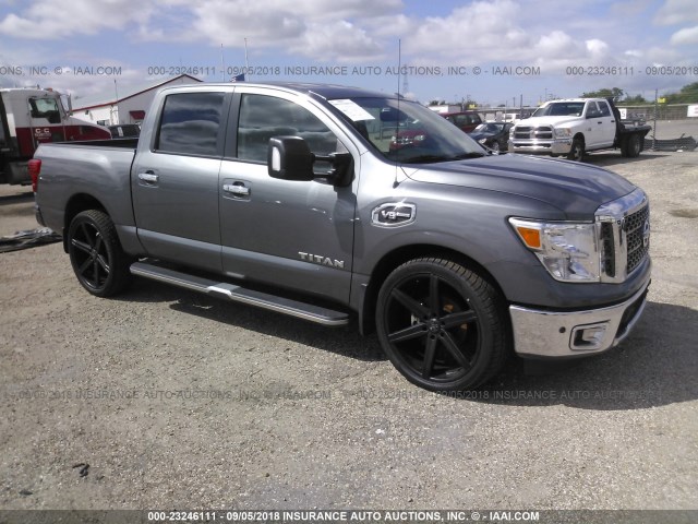 1N6AA1E60HN545079 - 2017 NISSAN TITAN SV/SL/PLATINUM RESERVE GRAY photo 1