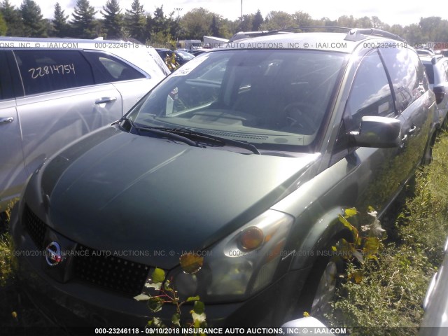 5N1BV28U94N325389 - 2004 NISSAN QUEST S/SE/SL GREEN photo 2