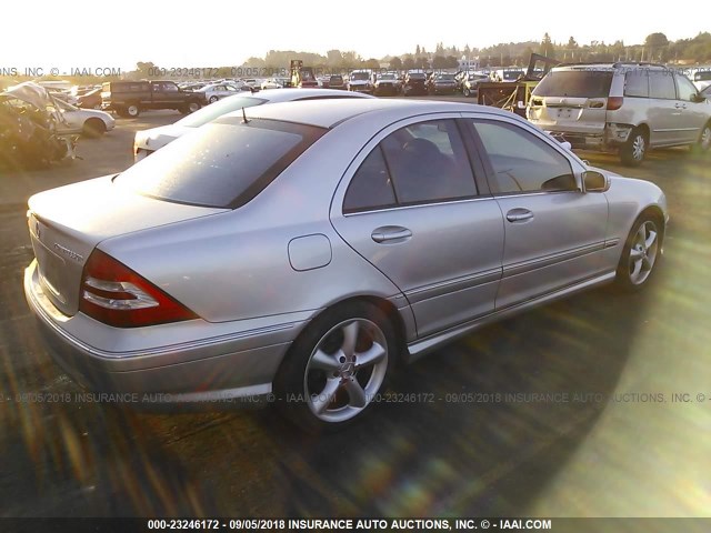 WDBRF40J35F725844 - 2005 MERCEDES-BENZ C 230K SPORT SEDAN BLACK photo 4