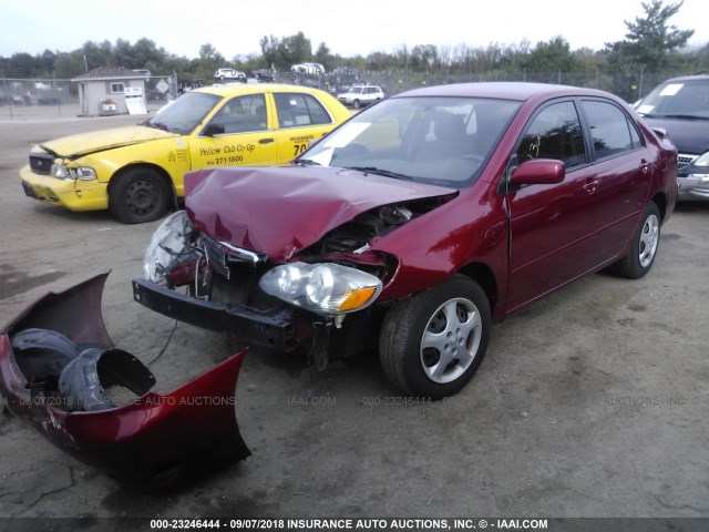 JTDBR32E860069262 - 2006 TOYOTA COROLLA CE/LE RED photo 2