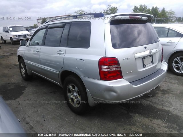 JTEHD21A810001047 - 2001 TOYOTA HIGHLANDER SILVER photo 3