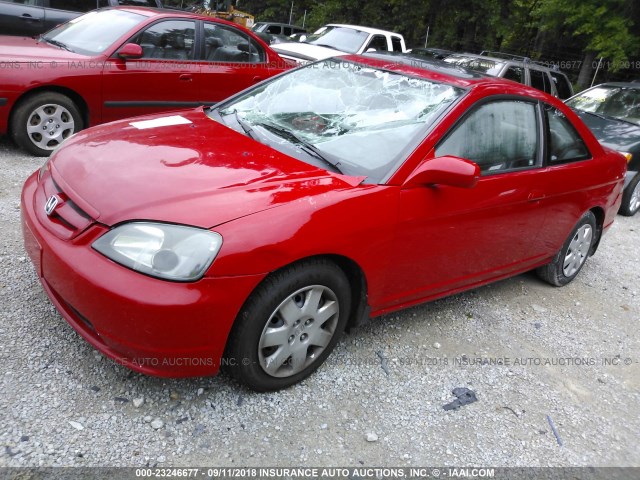 1HGEM22981L012805 - 2001 HONDA CIVIC SI/EX RED photo 2