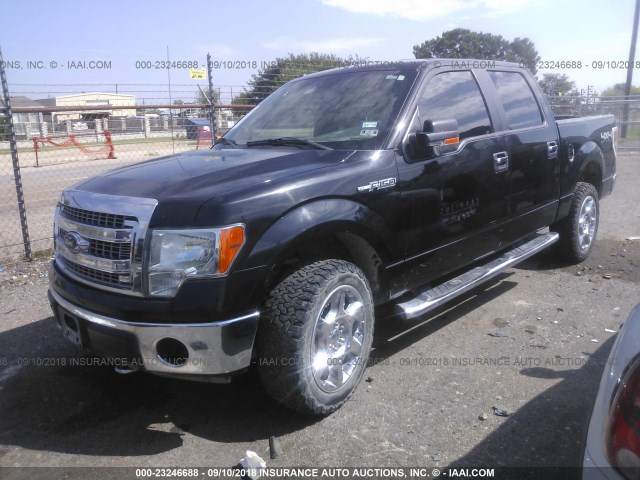 1FTFW1EF6EKF19108 - 2014 FORD F150 SUPERCREW BLACK photo 2