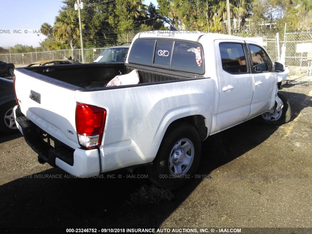 5TFCZ5AN3HX120467 - 2017 TOYOTA TACOMA DOUBLE CAB/SR/SR5/TRD SPO WHITE photo 4